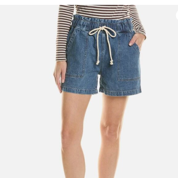 Electric & Rose Blue Denim Drawstring Shorts - Picture 2 of 6